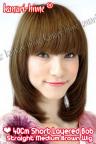 40cm layered Short Straight Wig Front Bangs